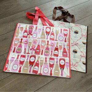 Homegoods TJMaxx Marshalls Espresso Martini & Champagne Print Tote Bags NWOT